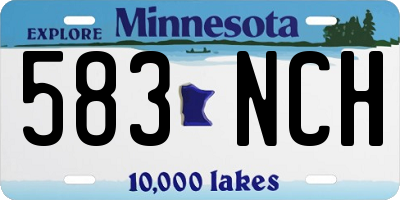MN license plate 583NCH