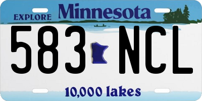 MN license plate 583NCL