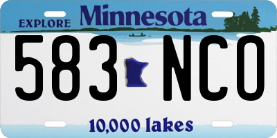 MN license plate 583NCO