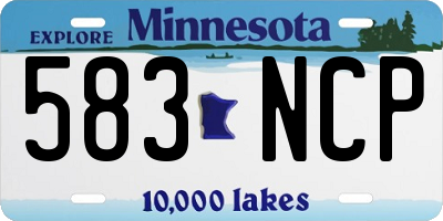 MN license plate 583NCP
