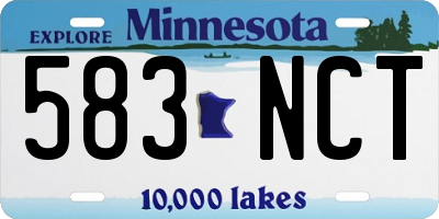 MN license plate 583NCT