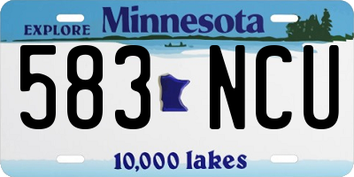 MN license plate 583NCU