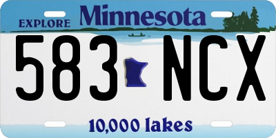 MN license plate 583NCX
