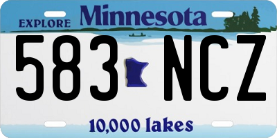 MN license plate 583NCZ