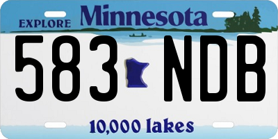 MN license plate 583NDB