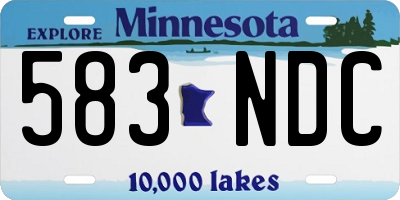 MN license plate 583NDC