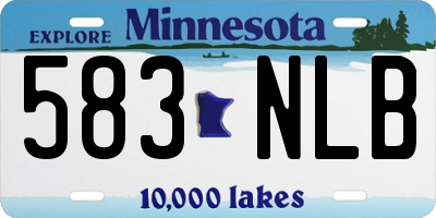 MN license plate 583NLB