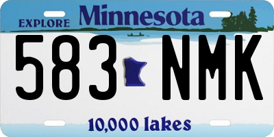 MN license plate 583NMK