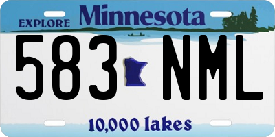 MN license plate 583NML