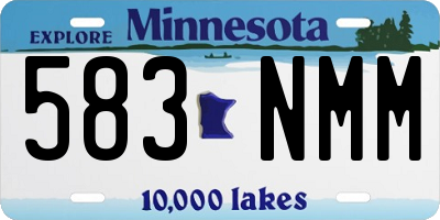 MN license plate 583NMM
