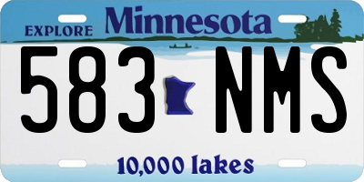 MN license plate 583NMS