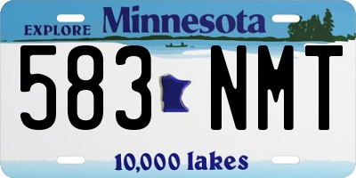 MN license plate 583NMT
