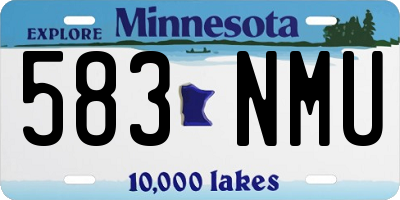 MN license plate 583NMU