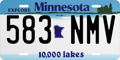 MN license plate 583NMV