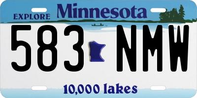 MN license plate 583NMW