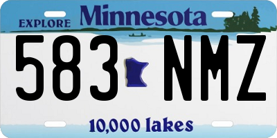 MN license plate 583NMZ