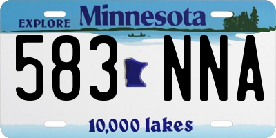 MN license plate 583NNA