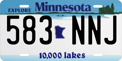 MN license plate 583NNJ