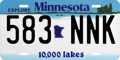 MN license plate 583NNK