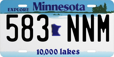 MN license plate 583NNM