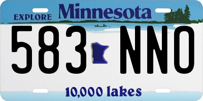 MN license plate 583NNO