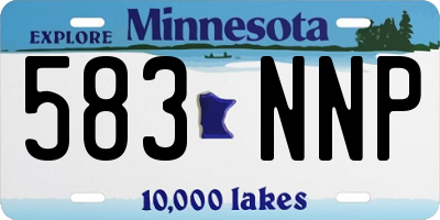 MN license plate 583NNP