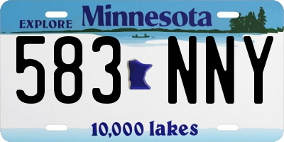 MN license plate 583NNY