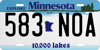 MN license plate 583NOA