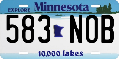 MN license plate 583NOB