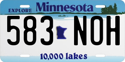 MN license plate 583NOH