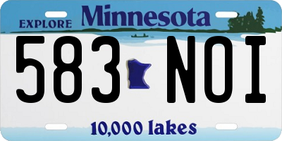 MN license plate 583NOI