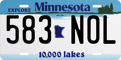 MN license plate 583NOL