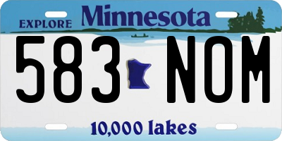MN license plate 583NOM