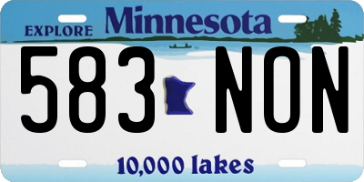 MN license plate 583NON