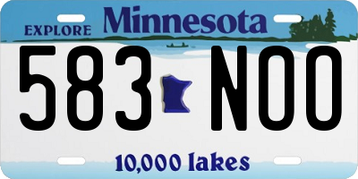 MN license plate 583NOO