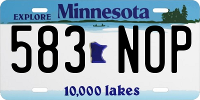 MN license plate 583NOP