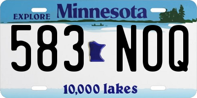 MN license plate 583NOQ