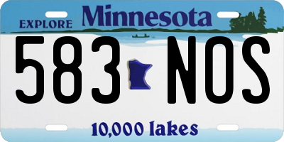 MN license plate 583NOS