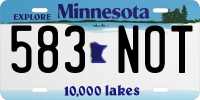 MN license plate 583NOT