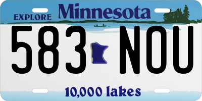 MN license plate 583NOU