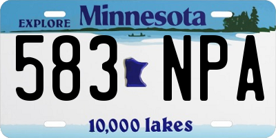 MN license plate 583NPA