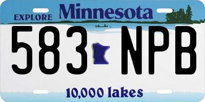 MN license plate 583NPB