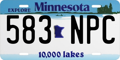 MN license plate 583NPC