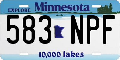 MN license plate 583NPF