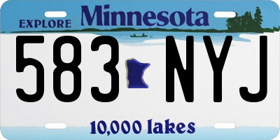 MN license plate 583NYJ