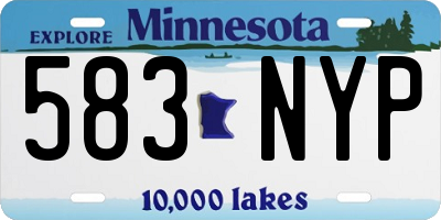 MN license plate 583NYP