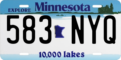 MN license plate 583NYQ