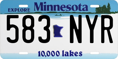 MN license plate 583NYR