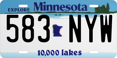 MN license plate 583NYW