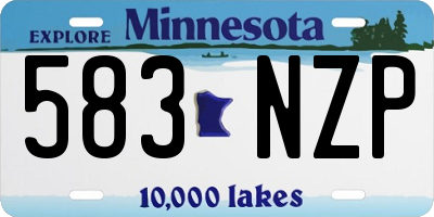 MN license plate 583NZP